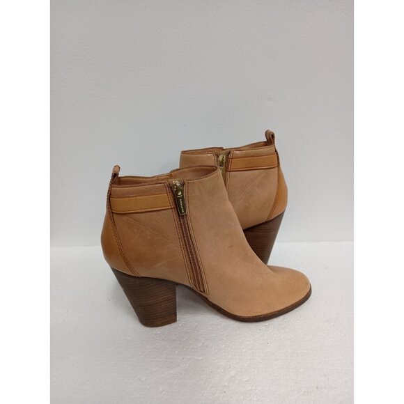 Coach New York Hewes Ankle Boots Womens Size 8 Khaki Leather Block Heel Shoes - Picture 8 of 11